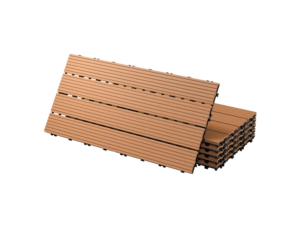 Ecd Germany Baldosas De Patio Wpc De 60x30 Cm 30 Piezas Por 5m² Marrón Claro