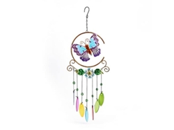 2026-campana De Viento Linjou Mariposa De Metal Y Vidrio Tintado Impermeable Decoración De Jardin Hogar Fiesta