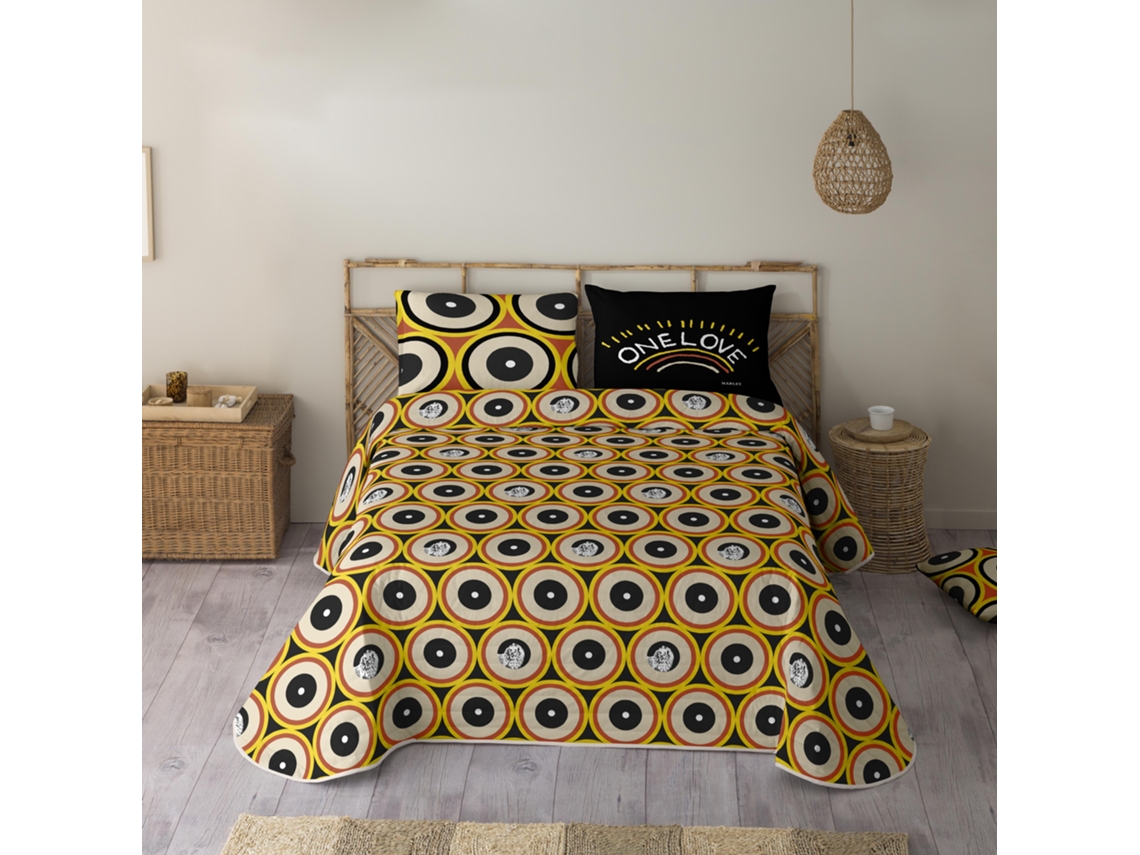 COLCHA BOUTI ESTAMPADA CAMA 150 MICROFIBRA FABRICADO EN ESPAÑA RETRO MARLEY