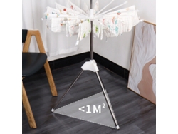 Tendedero de ropa para bebé de 3 capas, toallero plegable con rotación de 360°, clip de secado estable de 1 capa, soporte triangular colgante de 2 capas