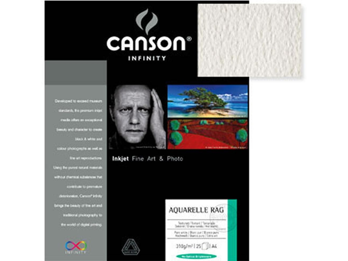 Papel Canson Infinity Aquarelle Rag A3 100% Algodón 310Gr 25Fls Venta Múltiplos