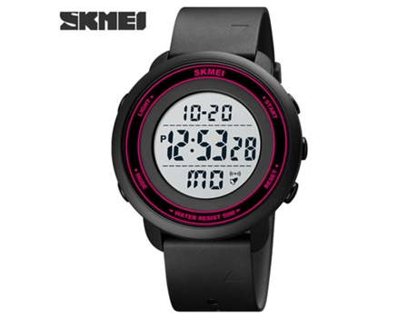 Relojes LED deportivos digitales para hombre Cronómetro resistente al agua Relojes de pulsera con alarma luminosa-Máquina blanca roja rosa LUUCOZK