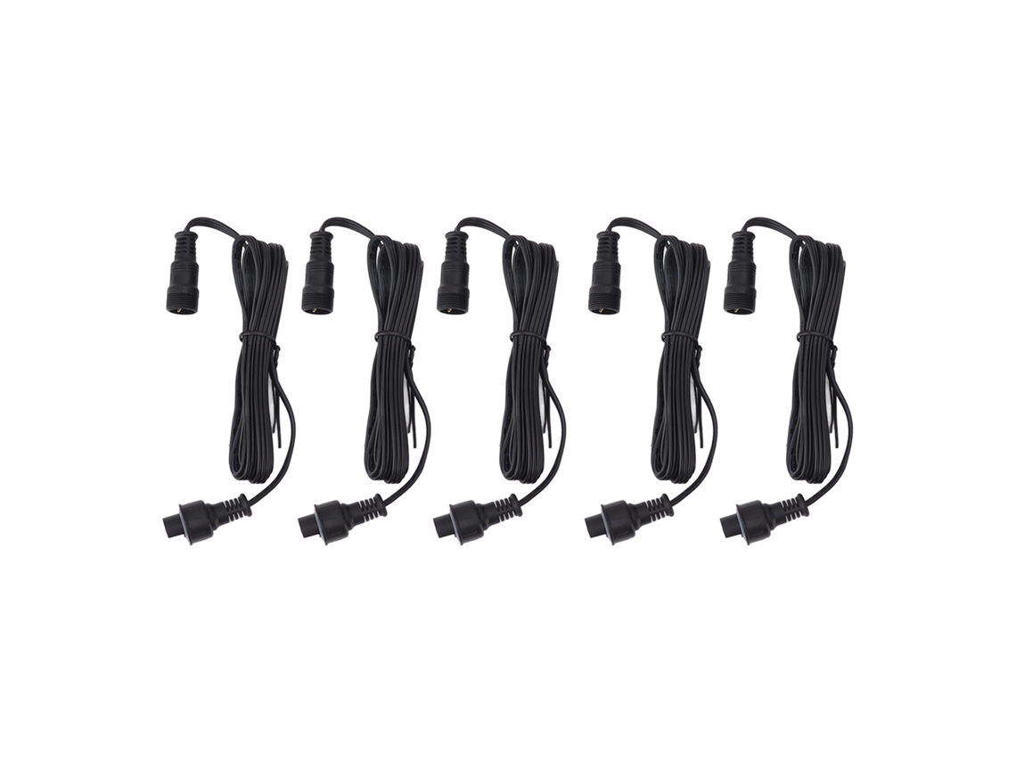 Cable De Extensión Para Luces Led De Terraza De 5 Piezas, 1,5 M, Ip67, Resistente Al Agua, Conector De 3 Pines Para Uso En Exteriores.