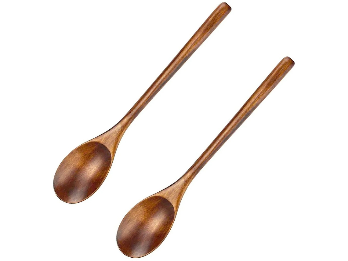 Utensilios de madera de estilo japonés, cucharas de madera natural ecológicas, utensilios de cocina resistentes al calor y antiadherentes, lavables.