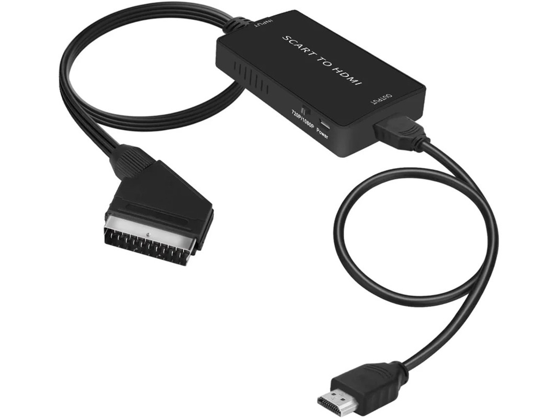 Adaptador SCART a HDMI 1080p compatible con HDTV, proyector, decodificador, VHS/VCR, Xbox, PS3, Sky, Blu-ray, DVD PAL/NTSC, Edid Yizhood