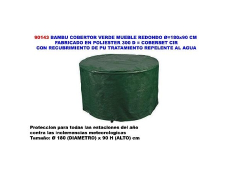 Bambu cobertor verde mueble redondo ø 180x90 cm poliester rec.pu