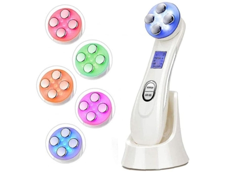 Dispositivo de belleza facial con fotones LED 5 en 1 para rejuvenecimiento facial y eliminación de arrugasblanco AUJEZON