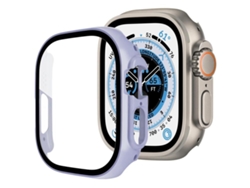Película De Vidro Temperado Integrada Em Policarbonato Para Apple Watch Series 6 44mm Roxo Claro
