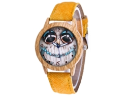 Reloj De Pulsera De Cuarzo De Estilo Retro Para Hombre/mujer Con Esfera Redonda, Color Amarillo Vaquero.