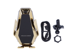 Cargador Inalámbrico Para Coche Con Soporte De Inducción Infrarroja Automática Y Soporte Para Control Del Aire Acondicionado - Dorado