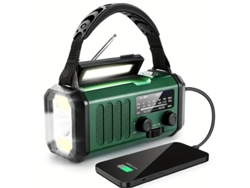 Radio De Emergencia De 10 000 Mah Radio Meteorológica Noaa Am/fm Con Manivela (verde), Chrui
