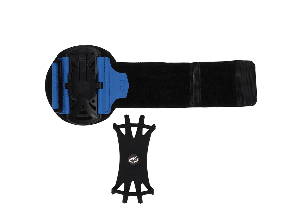 Soporte para teléfono Mali tipo pulsera con base giratoria de 180° para teléfonos de hasta 6,6 pulgadas - Azul