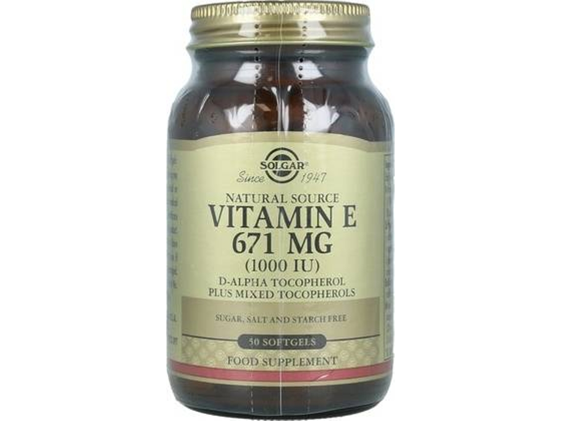 Té SOLGAR Vitamina E De Fonte Natural (50 pérolas)