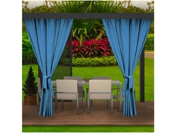 Cortinas Exterior 2x155x220cm Azul Cortina para Pérgola Impermeable Cortina exterior para terraza Cortina parasol para balcón