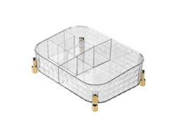 Bandeja Organizadora De Maquillaje Transparente Con Amplios Compartimentos Para Cosméticos Y Productos Para El Cuidado De La Piel.