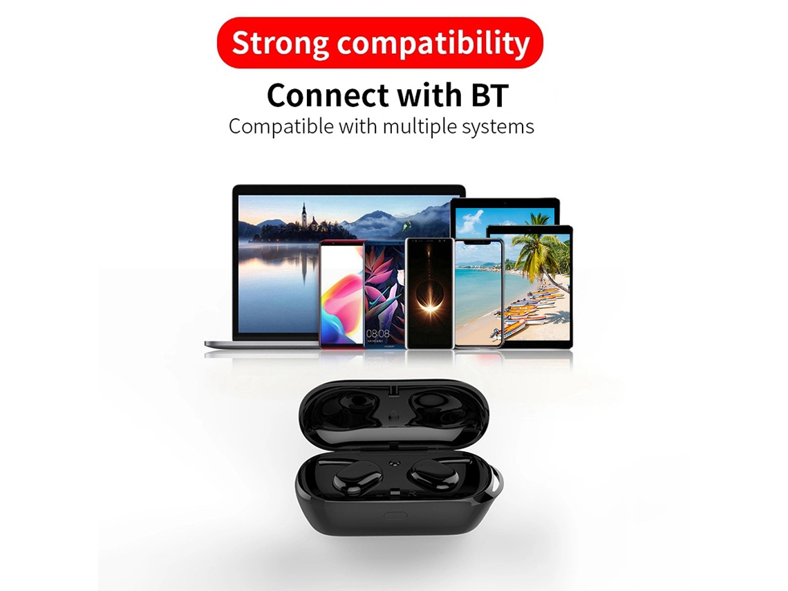 Auriculares Inalámbricos Impermeables Y30 Con Control Táctil Para Android E Ios Con Estuche De Carga.