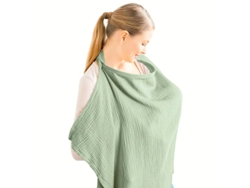 Cubierta de lactancia, delantal de algodón transpirable para amamantar y cubrir el cochecito del bebé (verde claro - 71x95cm) Spqment