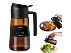Botella de espuma para cocinar 2 en 1, 470 ml, botella de aceite para freidora de aire y parrilla. MDUG (negra)