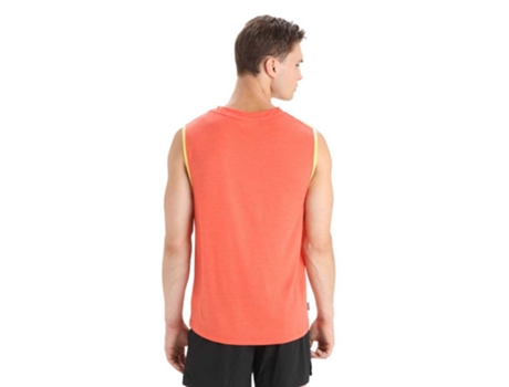 Camiseta sin Mangas de Hombre ICEBREAKER Zoneknit Geodetic Naranja (XL)