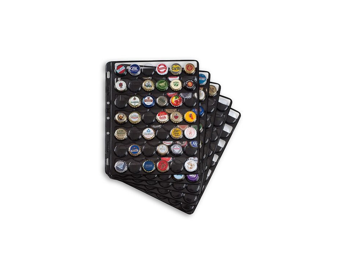 Hojas almacenaje COMPART LEUCHTTURM, para 42 tapones de botellas de champán, color negro