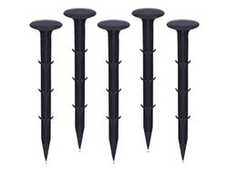 Estacas De Plástico Para Jardín, Para Tela Antihierbas, Protección Uv, 200 Unidades, Color Negro.