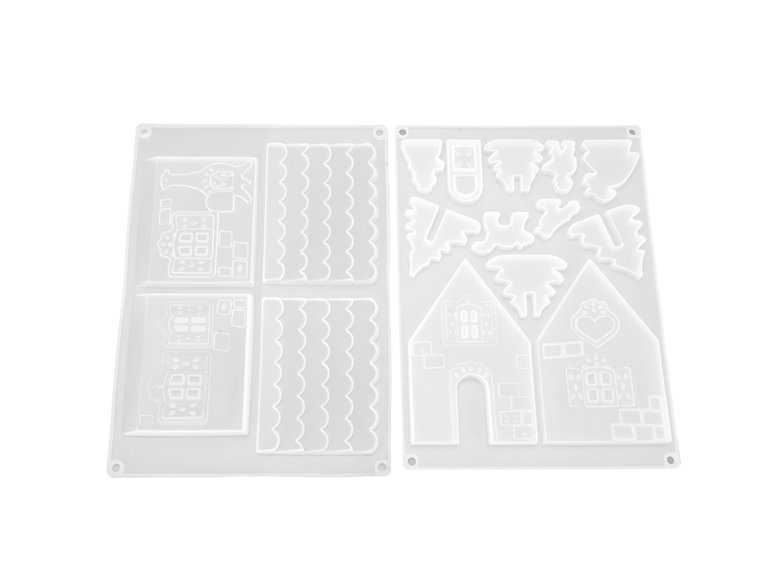 2 Moldes De Resina De Silicona Flexibles Y Reutilizables Para Decoración Navideña De Mesas Y Paredes.