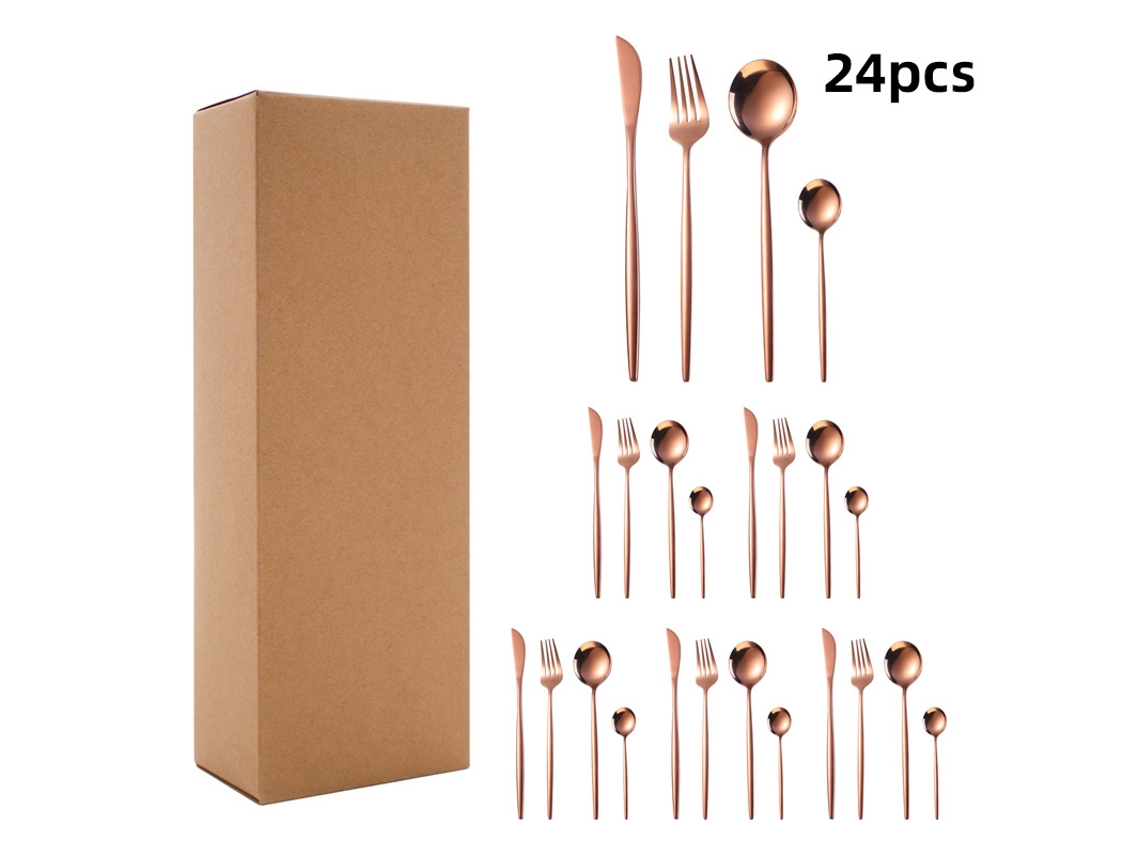 Juego de cubiertos de acero inoxidable (cuchillo, tenedor, cuchara) MDUG (24x24x24 cm)