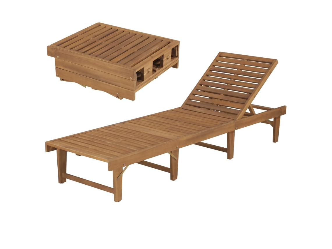 Sillas Plegables Tumbonas Madera de Acacia Maciza