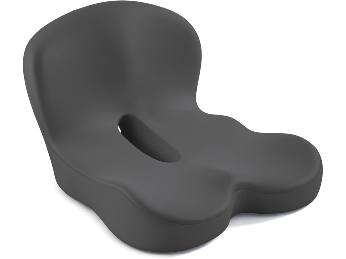 Cojín De Espuma Viscoelástica Para Asiento De Oficina Con Soporte Lumbar Para Sentarse Durante Largos Periodos (gris Oscuro) Digitallab