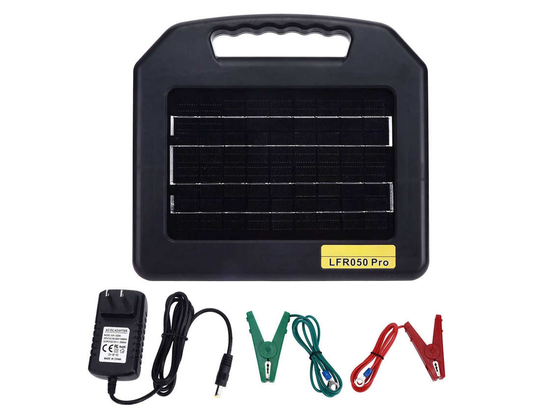 Cargador solar portátil para cercas eléctricas, 8 W, alcance de 48 km