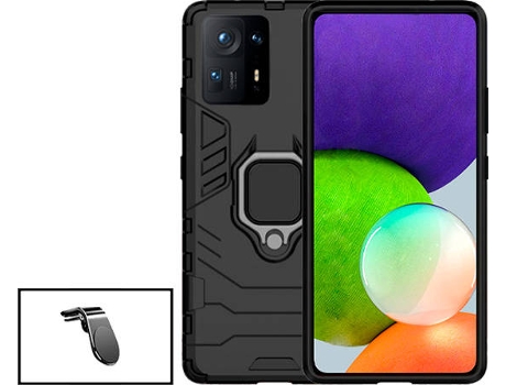 Kit Soporte Magnético L Safe Driving Coche y Funda 3X1 Military Defender Xiaomi Mix 4 PHONECARE Negro