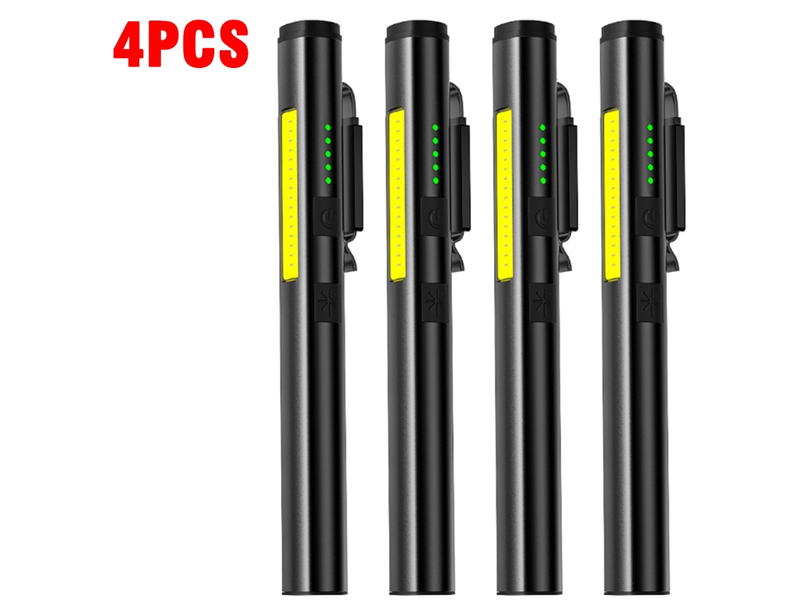 Linterna UV 4 en 1 recargable por USB, mini, con clip para bolígrafo e indicador, multifuncional. Aeuzwr (UV/LED/COB)