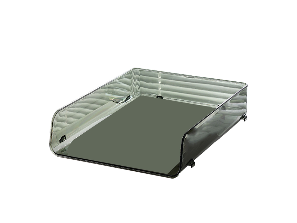 Caja Apilable De Plástico Para Guardar Papel Tamaño A4, Organizador De Documentos De Oficina Verde, 26,5 X 33 X 7,5 Cm