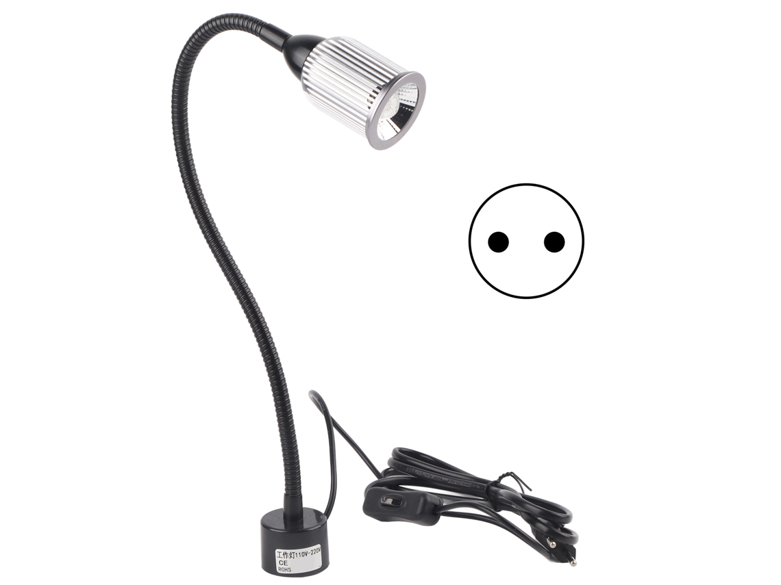 Rebe-luz De Trabajo Led 10w Con Cuello Ajustable Y Base Magnética Para Máquina De Coser, Plug Eu 110-220v