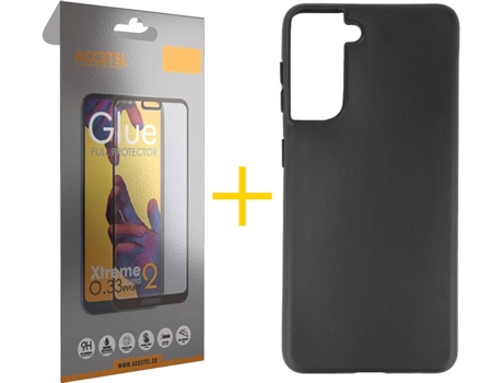 Carcasa + Protector de Pantalla para Samsung Galaxy S22 Plus 5G ACCETEL Negro