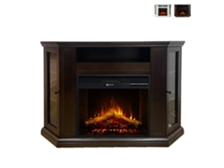 Chimenea Eléctrica de Esquina en Madera Blanca L126 X P78 X H83 Madison DIVINA FIRE