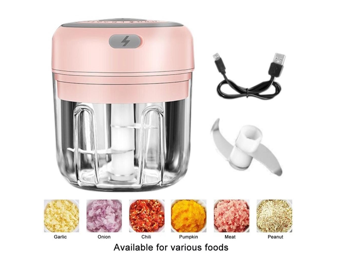 Triturador De Ajos Eléctrico Inalámbrico, Mini Picador De Verduras Para Carne, Fruta Y Cebollas, 100 Ml/250 Ml.