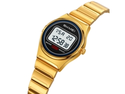 Reloj deportivo de lujo para mujer, resistente al agua, de acero inoxidable, digital, con esfera pequeña.
