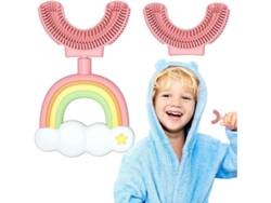 Cepillo De Dientes En Forma De U Para Niños, Cabezal De Silicona Extrasuave, Libre De Bpa, Apto Para Uso Alimentario.