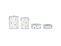 Set 4 Cesta Bambú Fieltro Estrellas 36x36x50cm