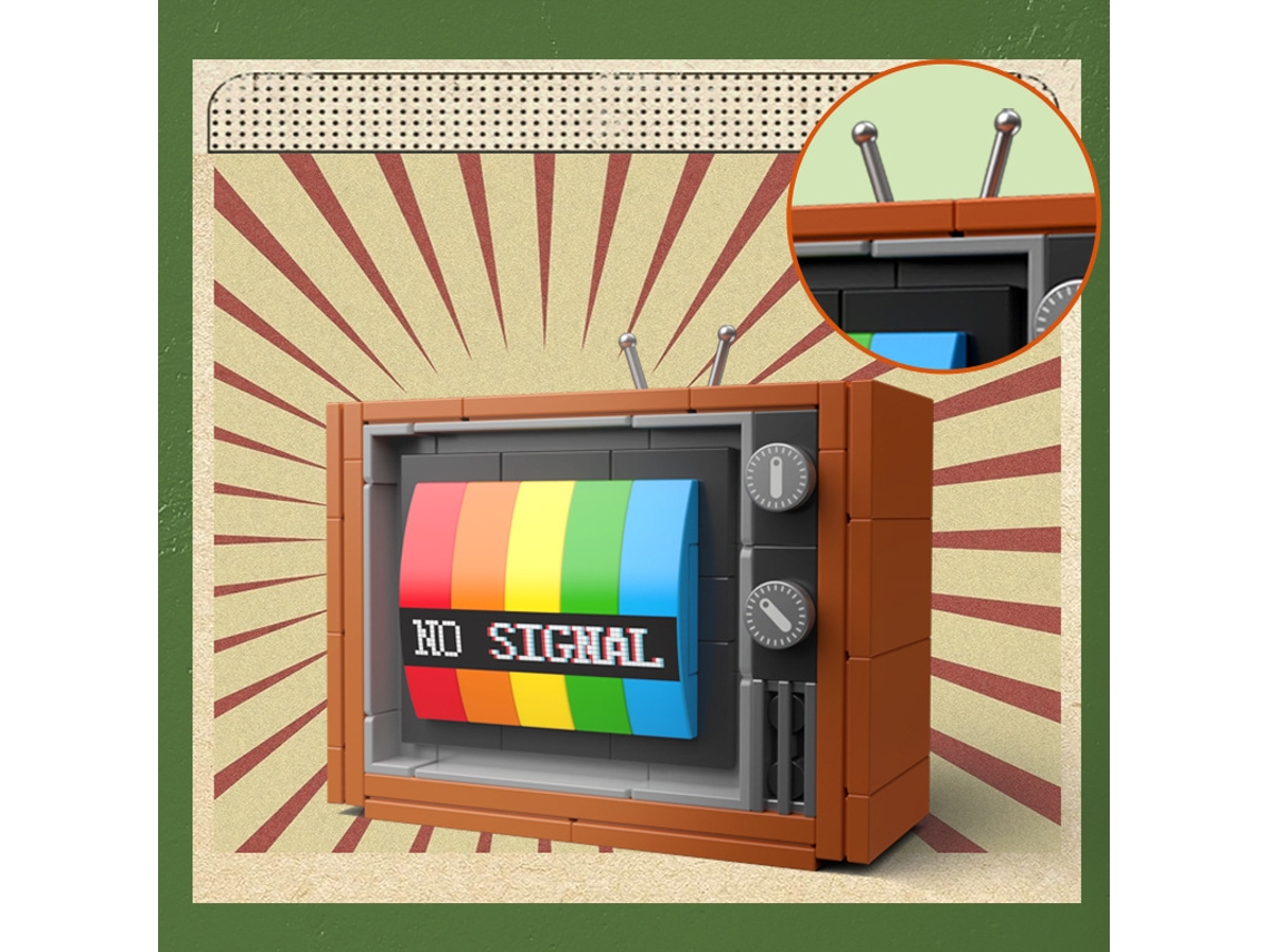 Kit de montaje retro DIY con bloques de construcción para muebles, electrónica, televisores y ordenadores MDUG (Estilo 6)
