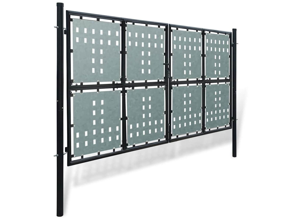 Maison Exclusive - Puerta De Valla Individual Negra De 300 X 150 Cm