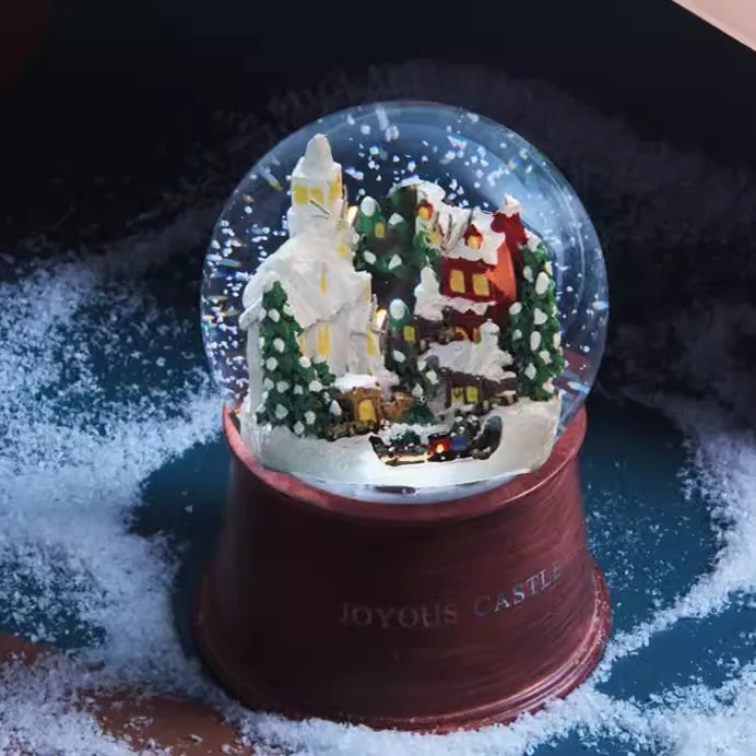 (estilo 4) Bola De Cristal, Bola De Copo De Nieve, Luz Y Caja De Música, Un Regalo De Cumpleaños Para El Novio De Una Chica.