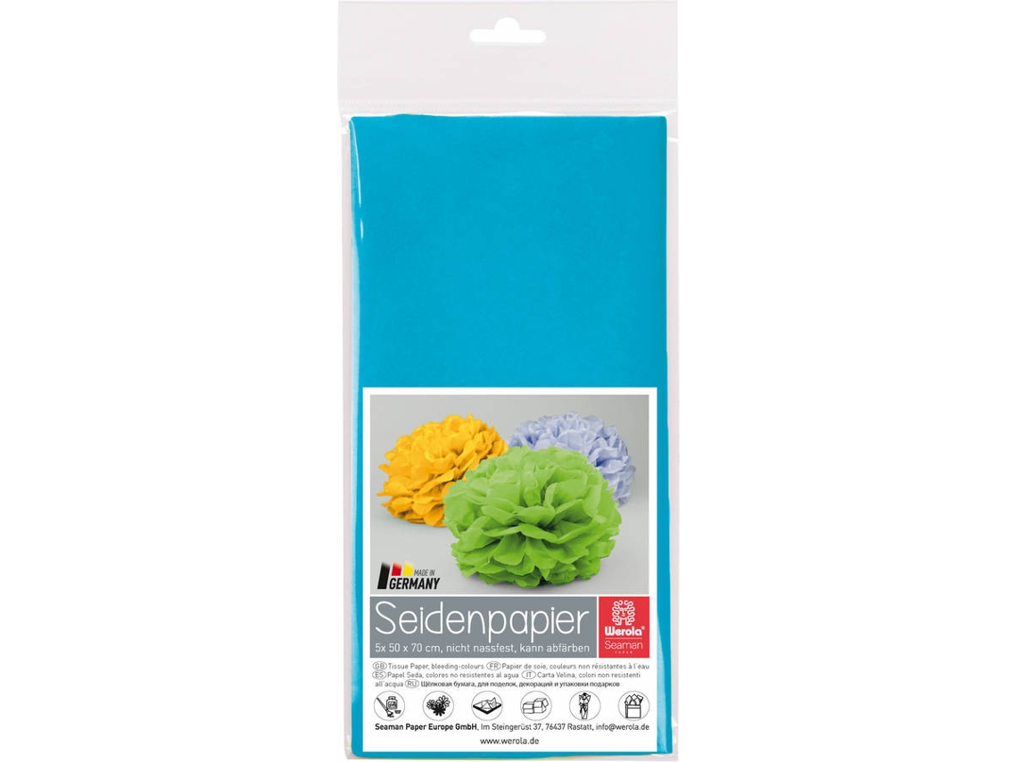 Papel Seda WEROLA (Azul - 50 x 70 cm 5 Unidades)