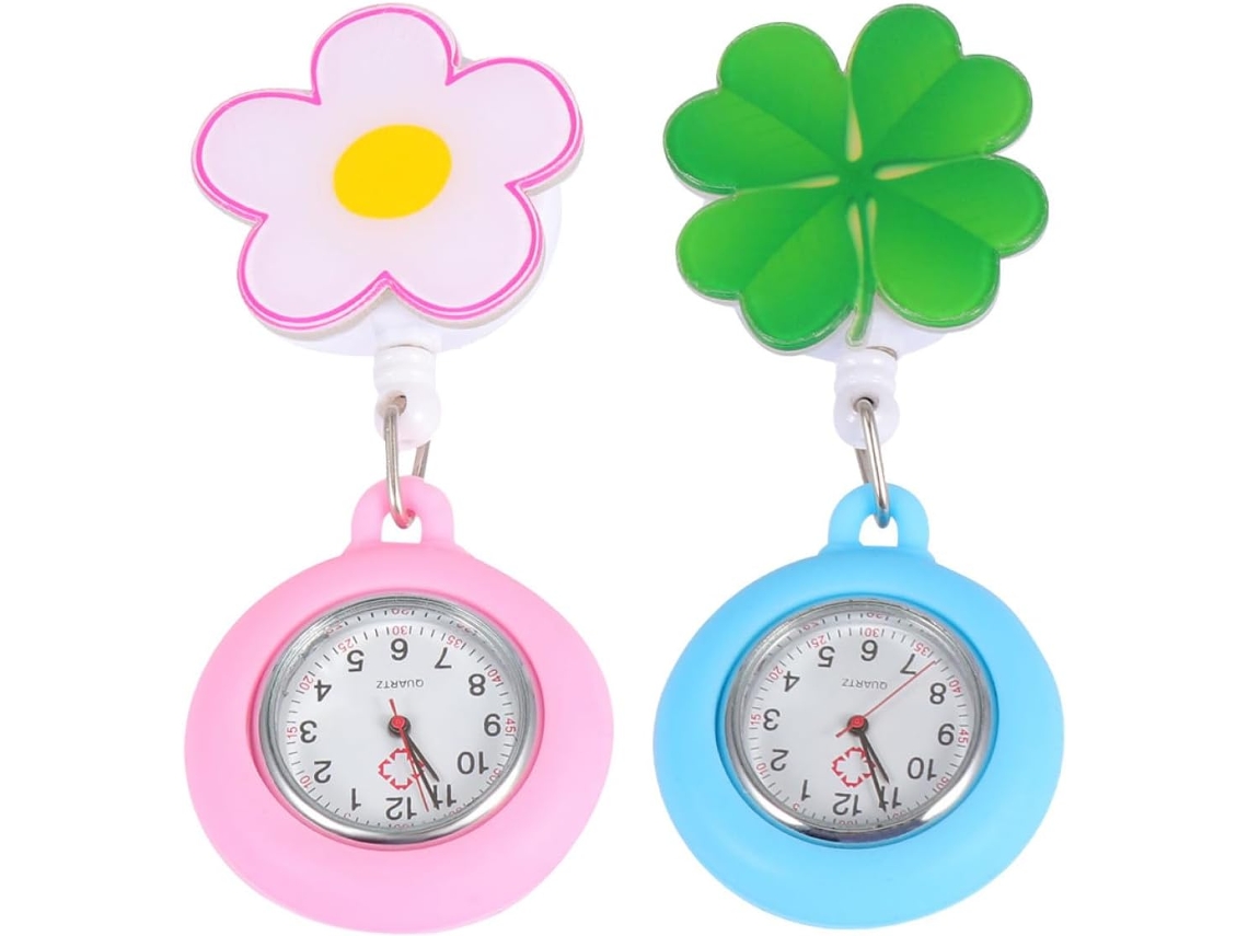 Conjunto 2 Relojes Bolsillo Retráctiles Enfermeras Esfera Digital Grande Seguridad Diseño Ligero Práctico