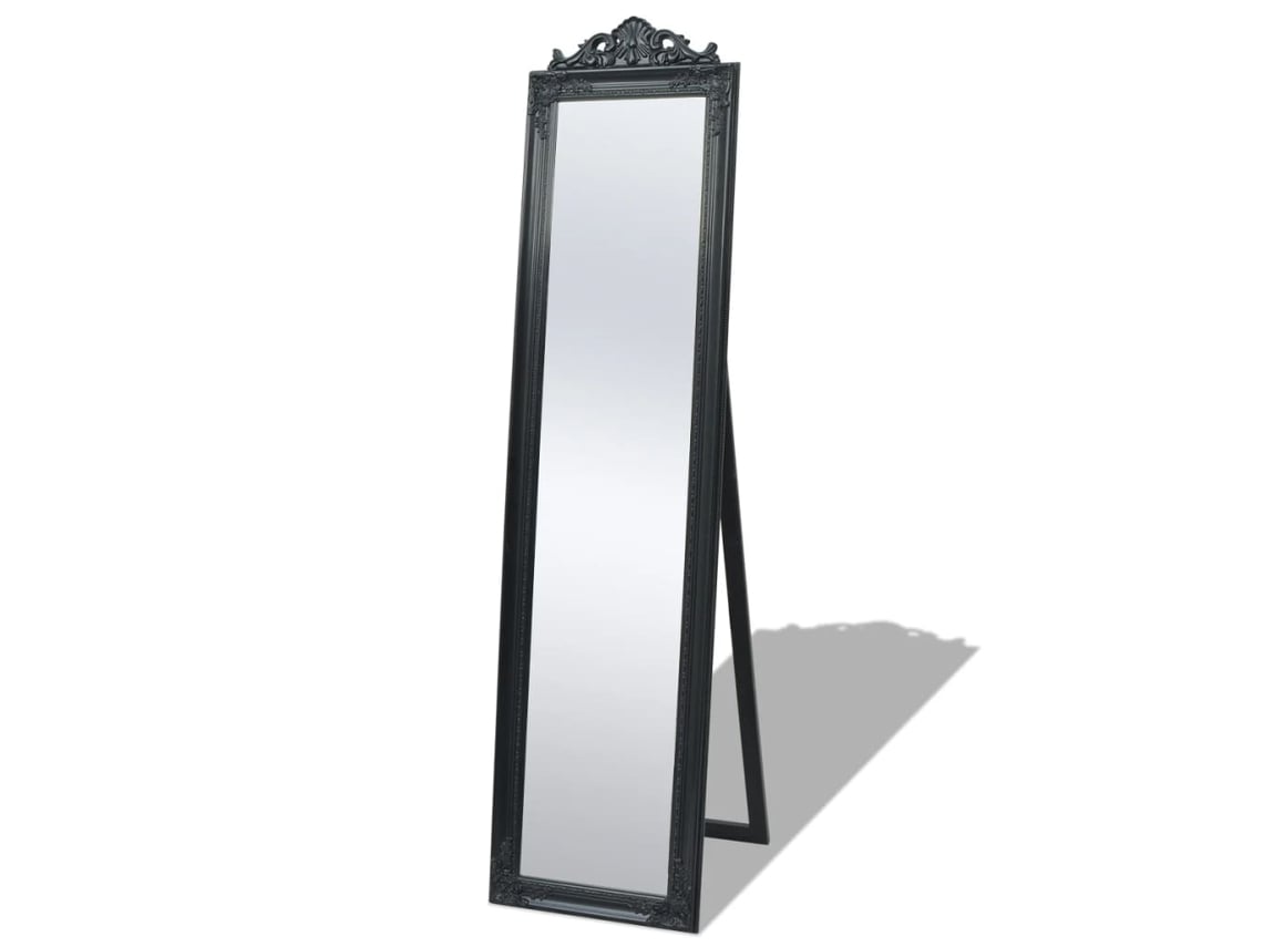 Espejo de suelo estilo barroco, 160 x 40 cm, negro, DKD HOME DECOR