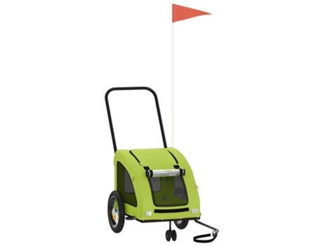 Remolque De Bicicleta Para Mascotas VIDAXL Verde Hierro