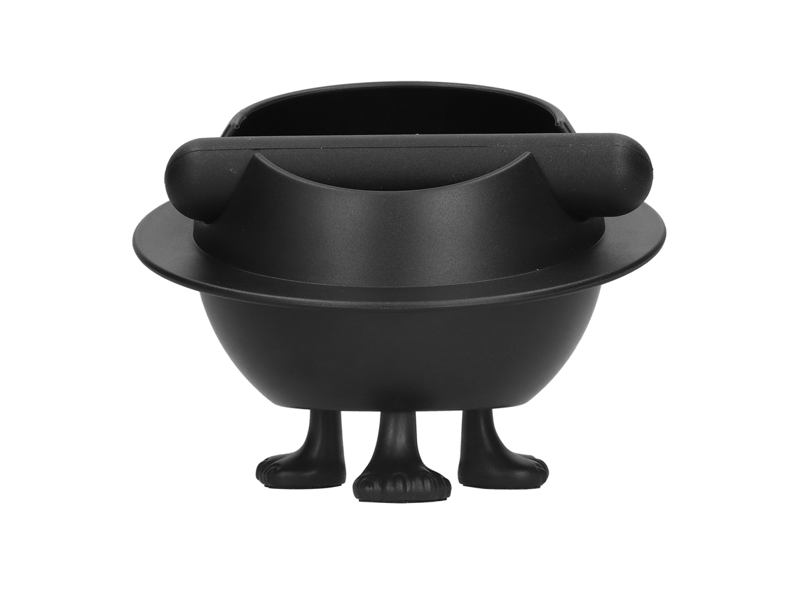 Contenedor para desechar granos de café en casa, forma de planeta, color negro