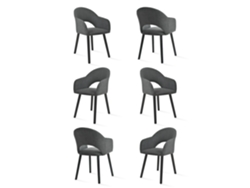 Sillas De Comedor Goeurvant 1316(pack De 6, Gris Tinta, Tela)