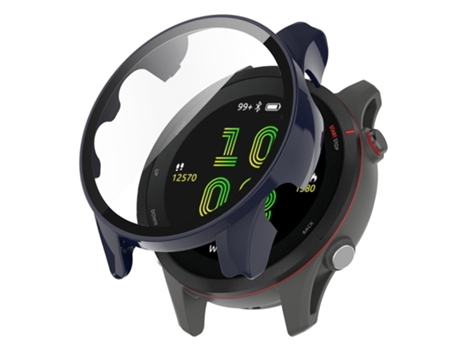Caja de reloj de cuerpo completo con película templada Garmin Forerunner 255S (pintura azul)